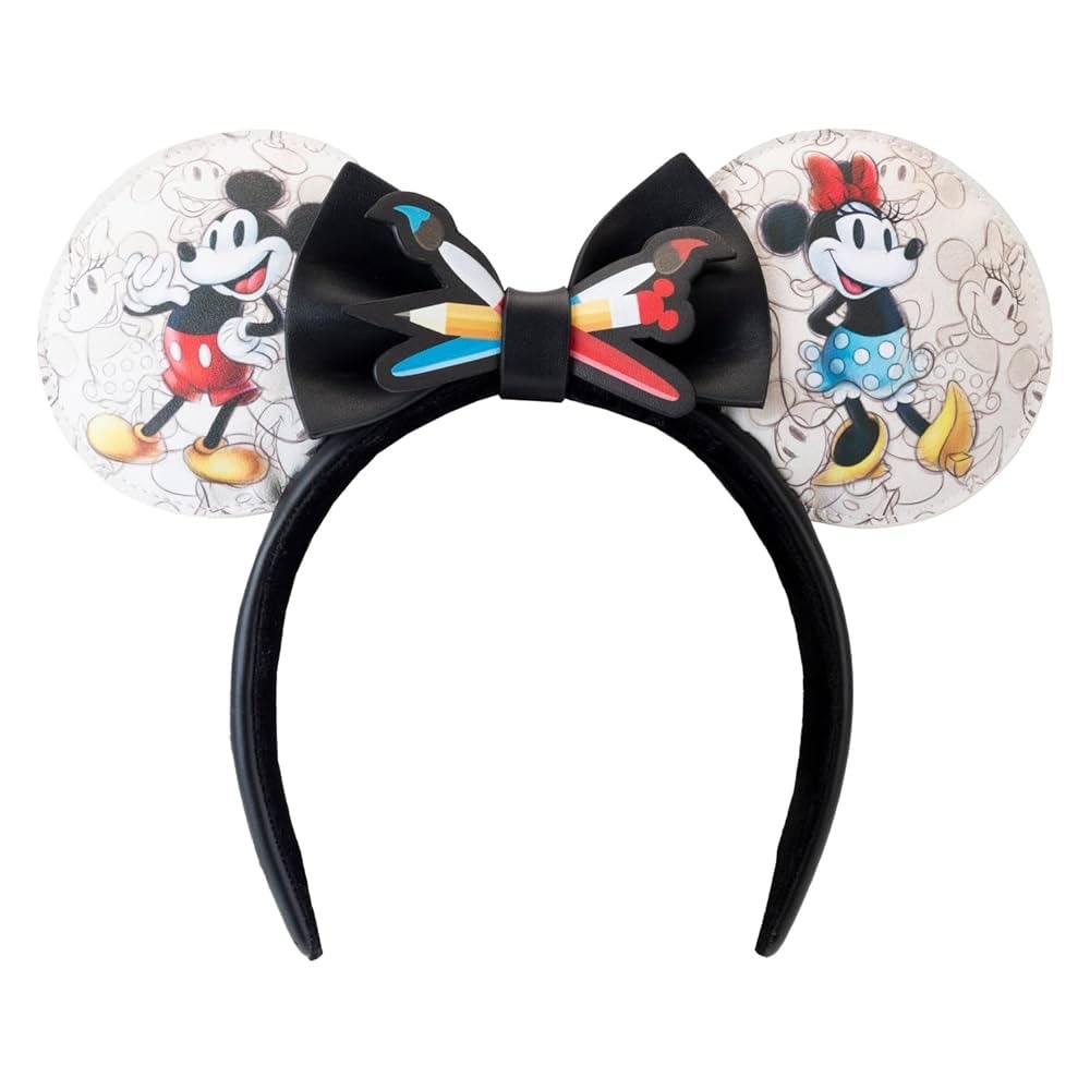 Loungefly Disney Mickey and Minnie Mouse Sketchbook Mouse Ear Headband